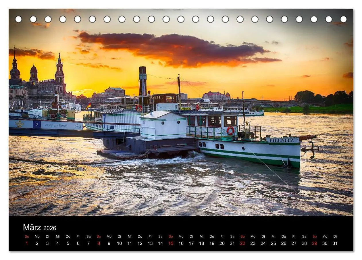 Bild: 9783516059328 | Schaufelraddampfer (Tischkalender 2026 DIN A5 quer), CALVENDO...