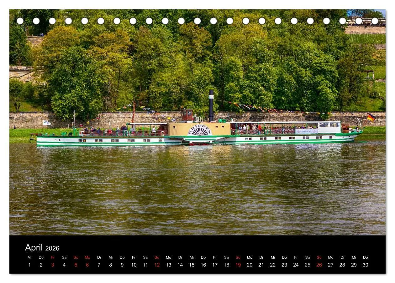 Bild: 9783516059328 | Schaufelraddampfer (Tischkalender 2026 DIN A5 quer), CALVENDO...