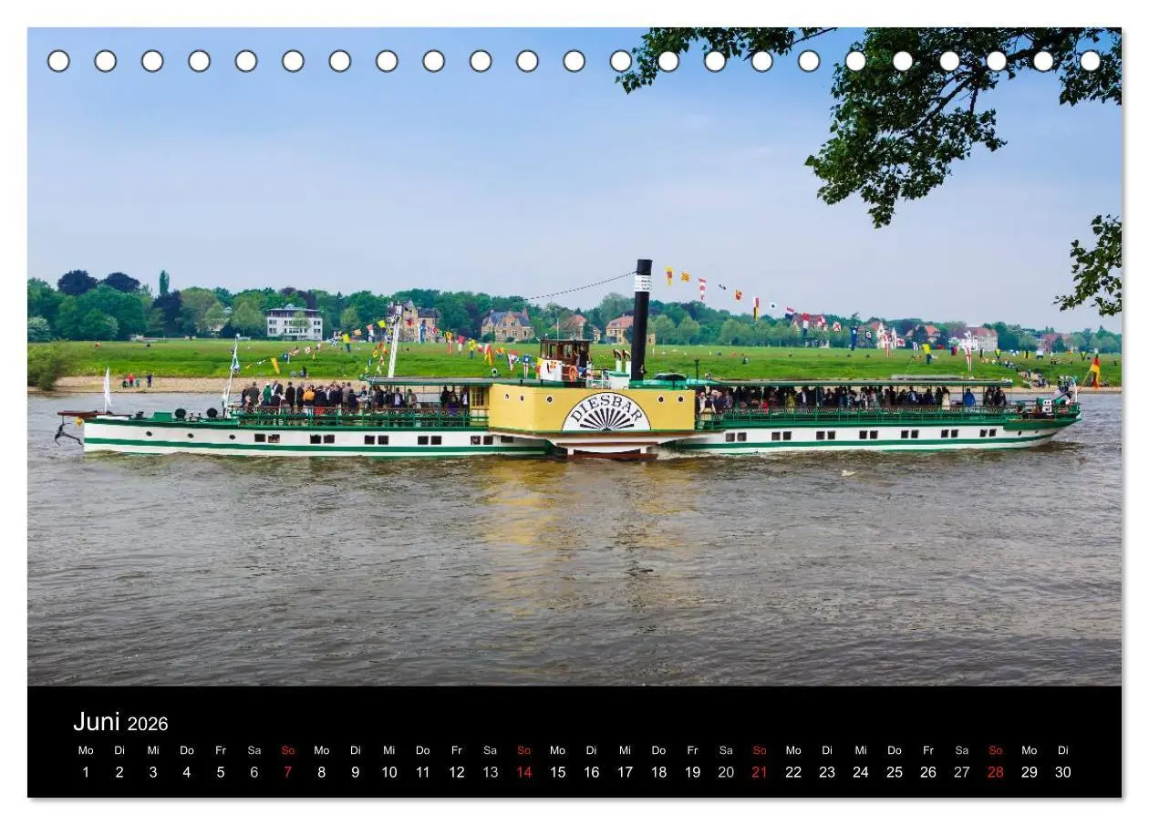 Bild: 9783516059328 | Schaufelraddampfer (Tischkalender 2026 DIN A5 quer), CALVENDO...