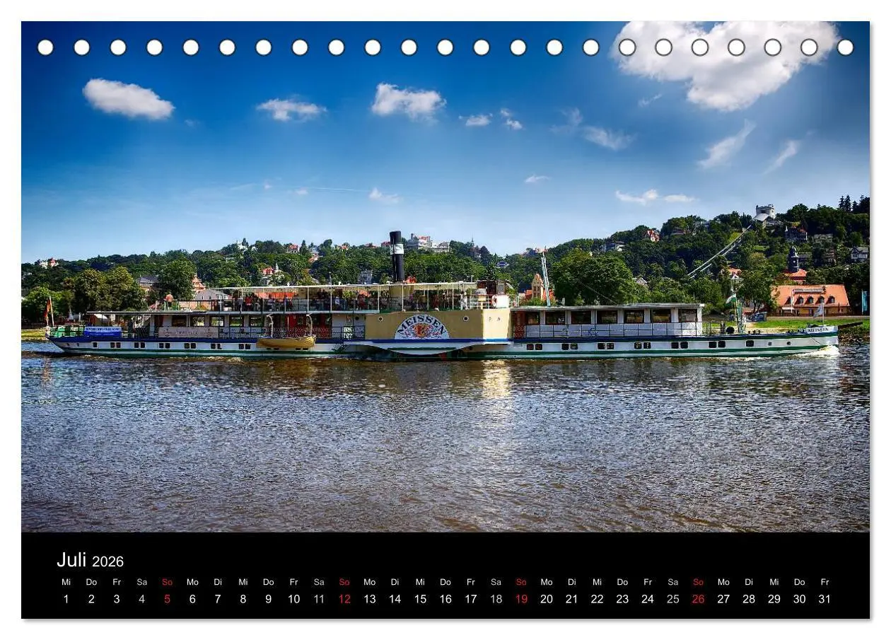 Bild: 9783516059328 | Schaufelraddampfer (Tischkalender 2026 DIN A5 quer), CALVENDO...