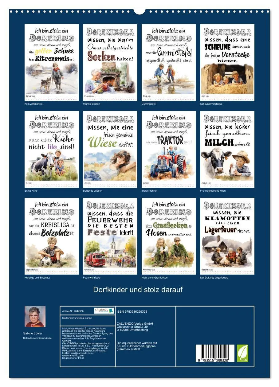 Bild: 9783516299328 | Dorfkinder und stolz darauf (hochwertiger Premium Wandkalender 2026...
