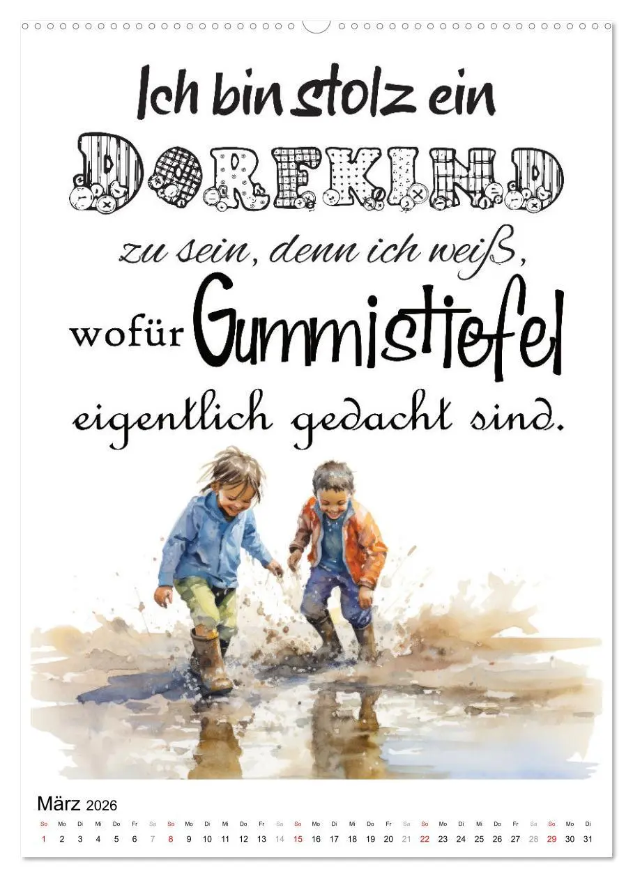 Bild: 9783516299328 | Dorfkinder und stolz darauf (hochwertiger Premium Wandkalender 2026...