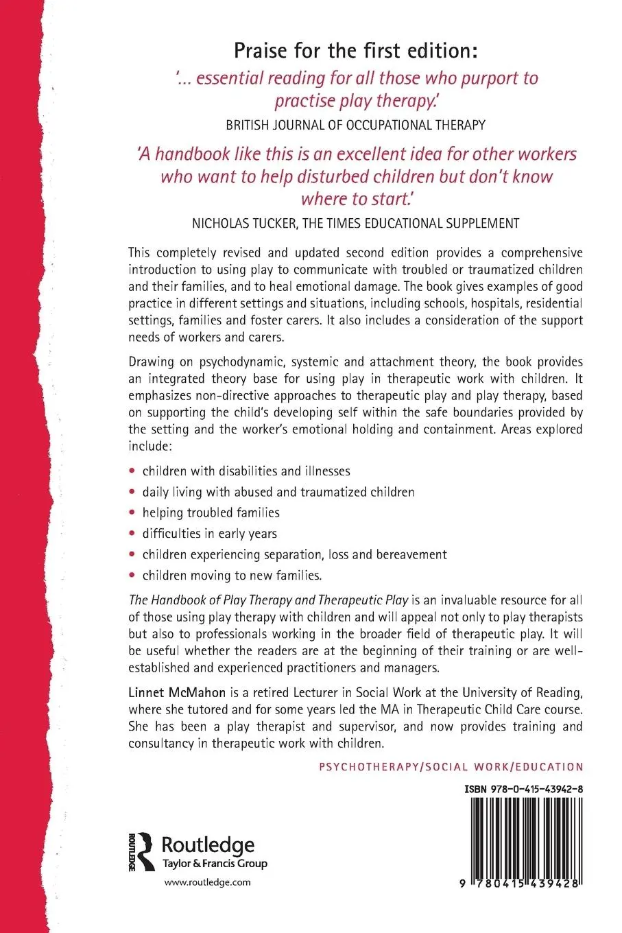 Rückseite: 9780415439428 | The Handbook of Play Therapy and Therapeutic Play | Linnet Mcmahon