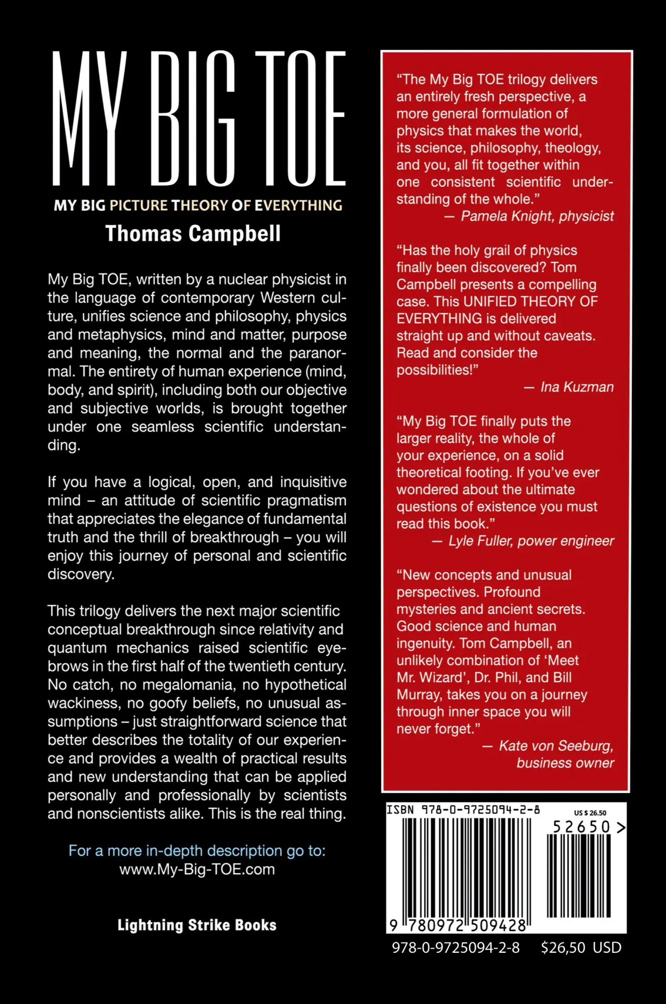 Rückseite: 9780972509428 | My Big TOE - Discovery S | Thomas Campbell | Taschenbuch | My Big TOE