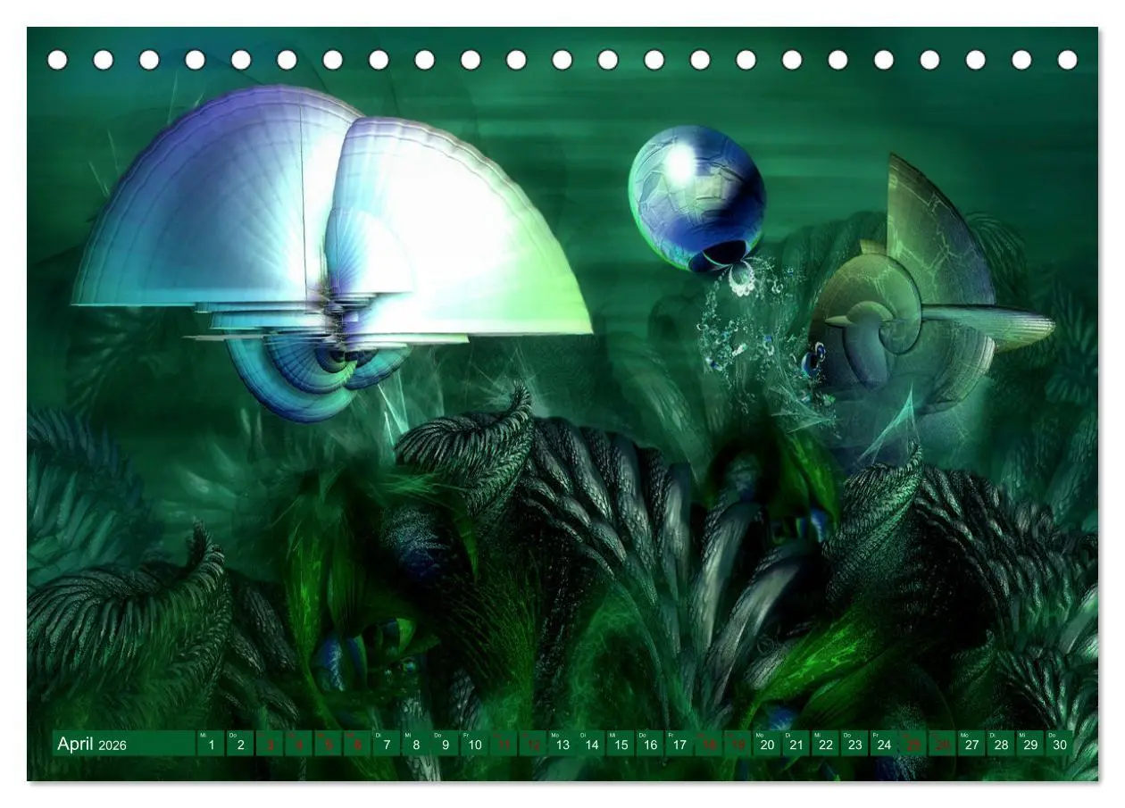 Bild: 9783457579428 | Fraktale Fantasiewelten (Tischkalender 2026 DIN A5 quer), CALVENDO...