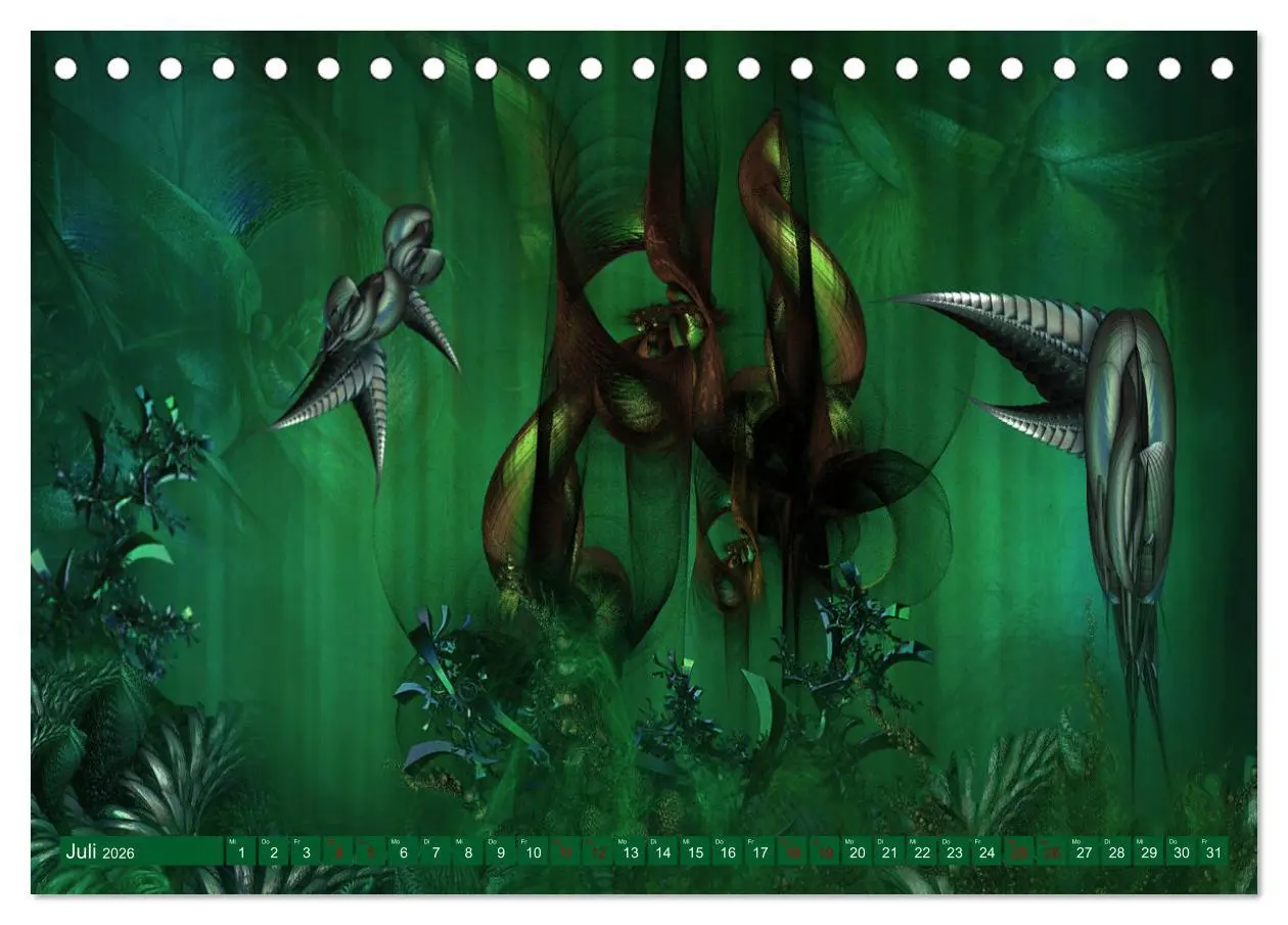 Bild: 9783457579428 | Fraktale Fantasiewelten (Tischkalender 2026 DIN A5 quer), CALVENDO...