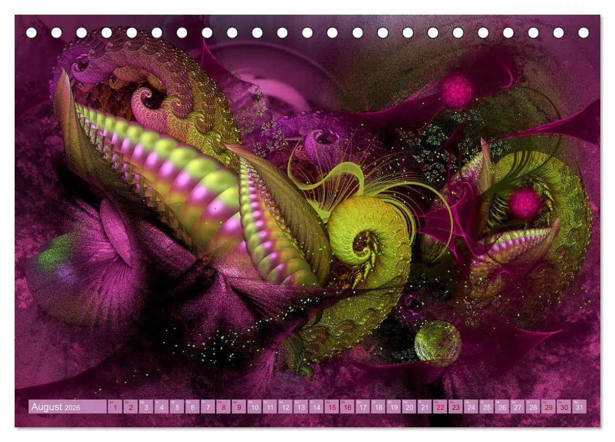 Bild: 9783457579428 | Fraktale Fantasiewelten (Tischkalender 2026 DIN A5 quer), CALVENDO...