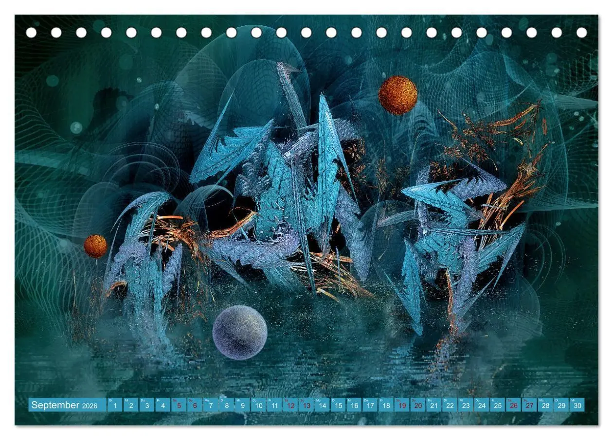 Bild: 9783457579428 | Fraktale Fantasiewelten (Tischkalender 2026 DIN A5 quer), CALVENDO...