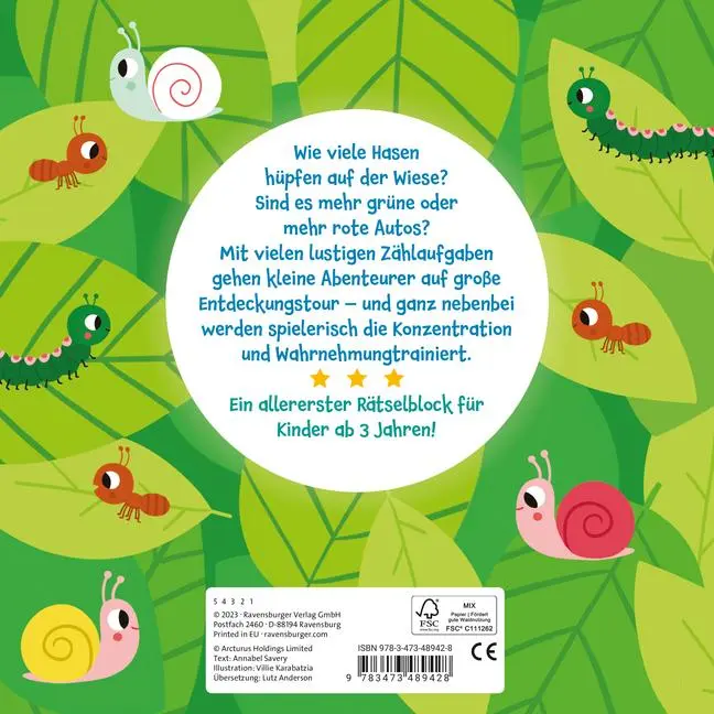 Bild: 9783473489428 | Mein allererster Rätselblock: Zählen | Annabel Savery | Taschenbuch