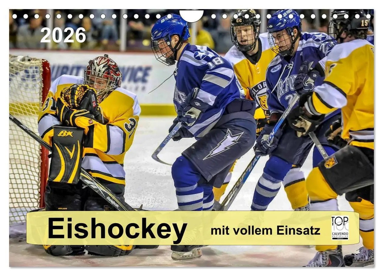 Cover: 9783516049428 | Mit vollem Einsatz - Eishockey (Wandkalender 2026 DIN A4 quer),...