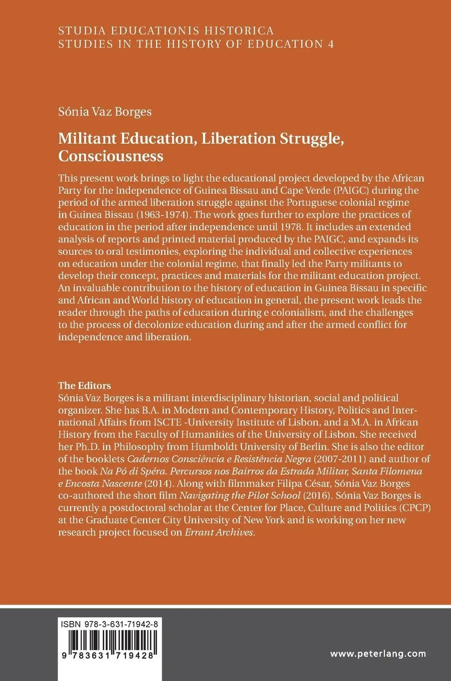 Rückseite: 9783631719428 | Militant Education, Liberation Struggle, Consciousness: | Sonia Borges