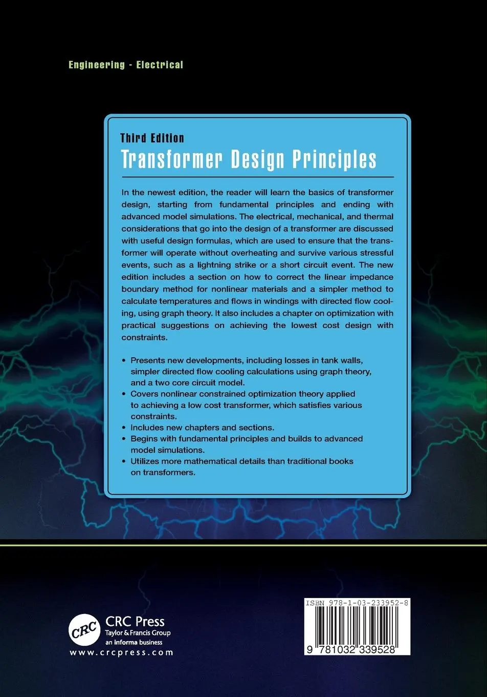 Rückseite: 9781032339528 | Transformer Design Principles, Third Edition | Vecchio (u. a.) | Buch