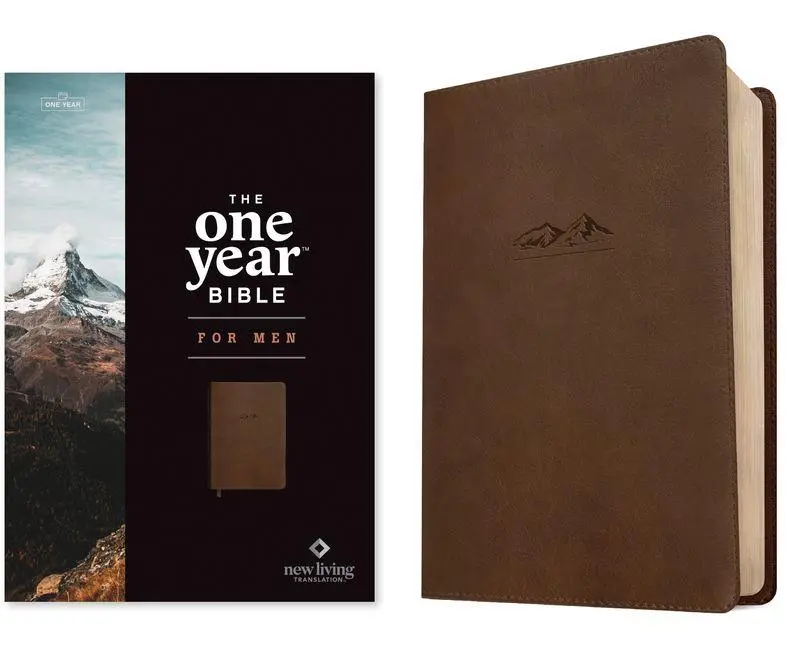 Cover: 9781496449528 | NLT the One Year Bible for Men (Leatherlike, Rustic Brown Mountain)
