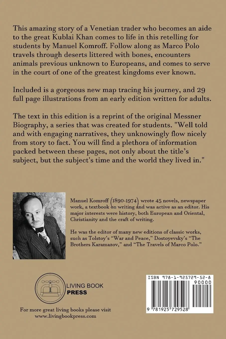 Rückseite: 9781925729528 | Marco Polo | Manuel Komroff | Taschenbuch | Paperback | Englisch