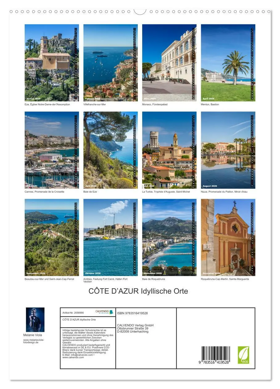Bild: 9783516419528 | CÔTE D'AZUR Idyllische Orte (hochwertiger Premium Wandkalender 2026...