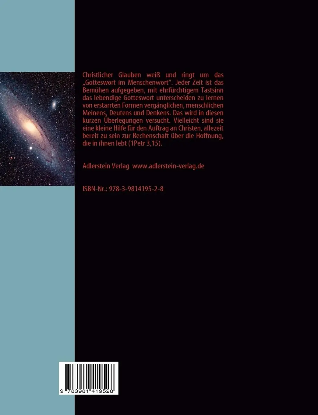 Rückseite: 9783981419528 | Christsein als Alternative | Über Selbstfindung durch Glauben | Buch