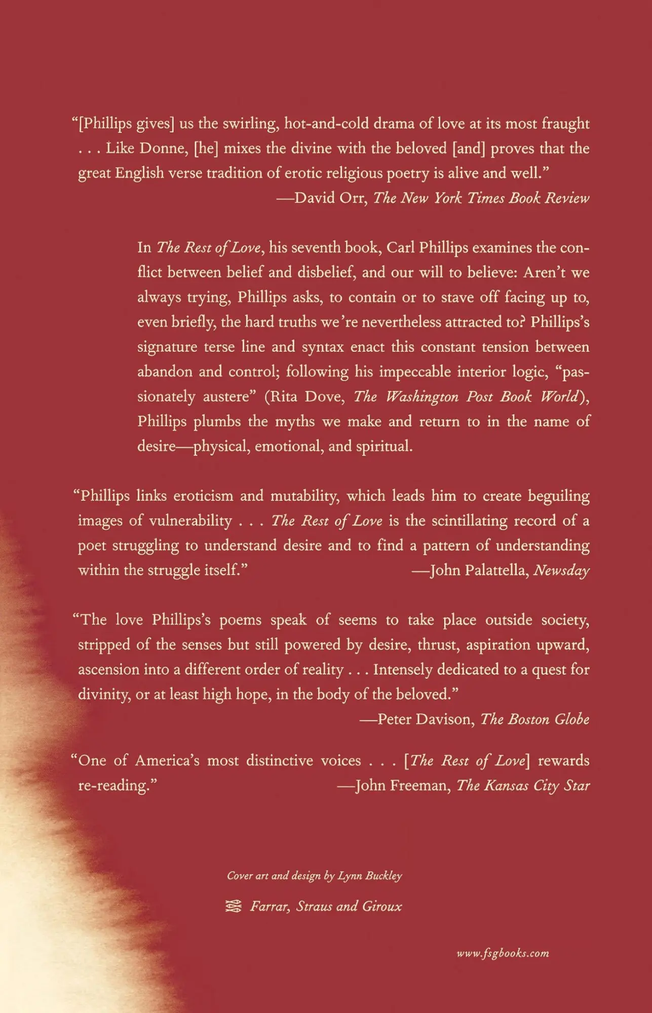 Rückseite: 9780374529628 | The Rest of Love | Carl Phillips | Taschenbuch | Englisch | 2005