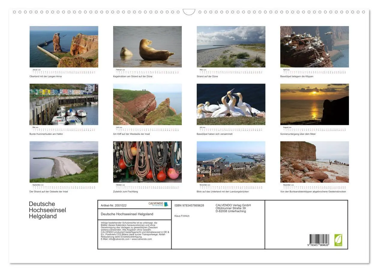 Bild: 9783457869628 | Deutsche Hochseeinsel Helgoland (Wandkalender 2026 DIN A2 quer),...
