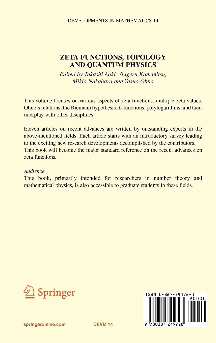 Rückseite: 9780387249728 | Zeta Functions, Topology and Quantum Physics | Takashi Aoki (u. a.)
