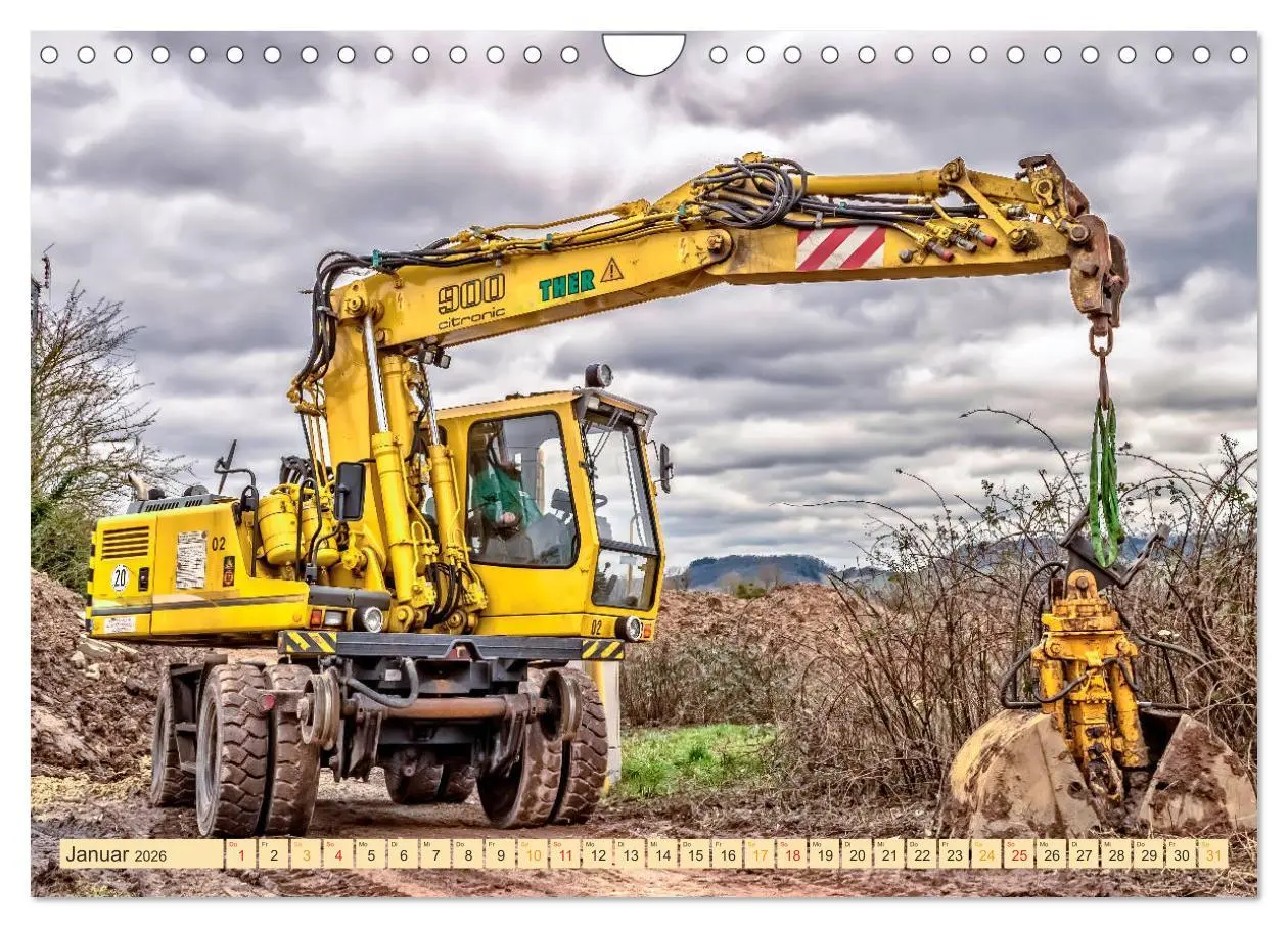 Bild: 9783457859728 | Bagger - kraftvolle Arbeitsmaschinen (Wandkalender 2026 DIN A4...