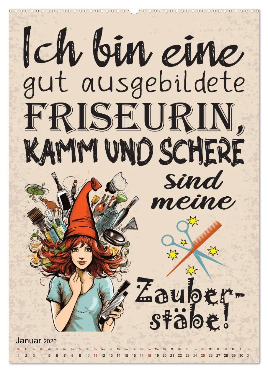 Bild: 9783516319828 | Haarige Friseursprüche (hochwertiger Premium Wandkalender 2026 DIN...