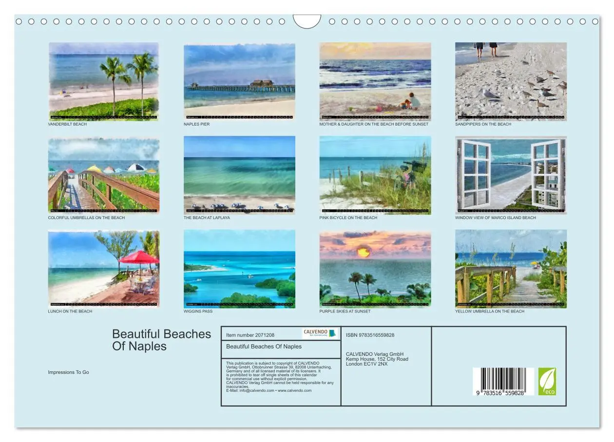 Bild: 9783516559828 | Beautiful Beaches Of Naples (Wall Calendar 2026 DIN A3 landscape),...
