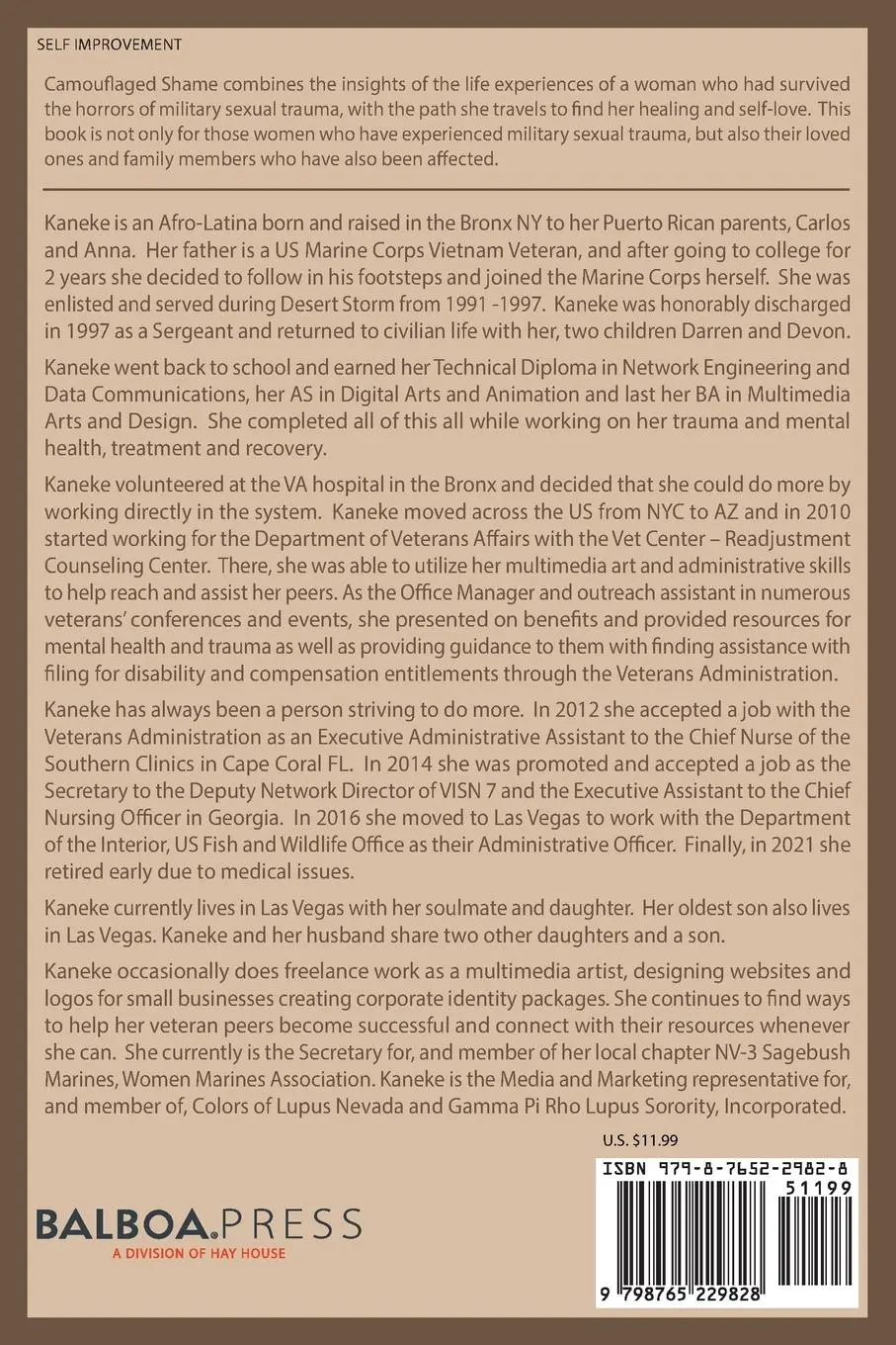 Rückseite: 9798765229828 | Camouflaged Shame | A Path to Redemption After Military Sexual Trauma