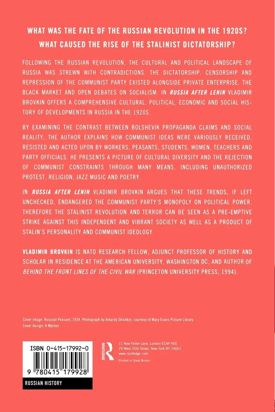 Rückseite: 9780415179928 | Russia After Lenin | Politics, Culture and Society, 1921-1929 | Buch