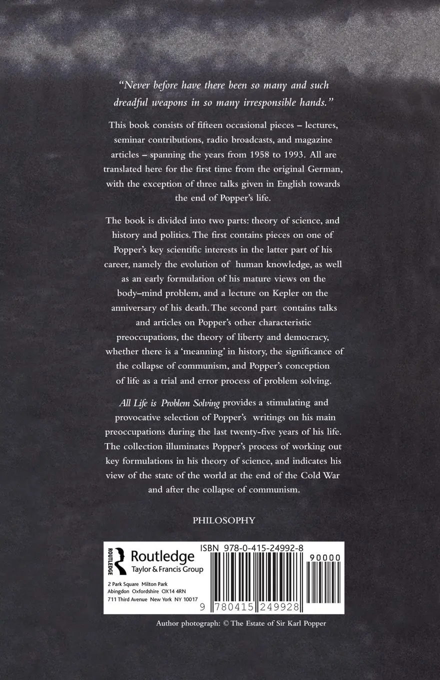 Rückseite: 9780415249928 | All Life is Problem Solving | Karl Popper | Taschenbuch | Englisch