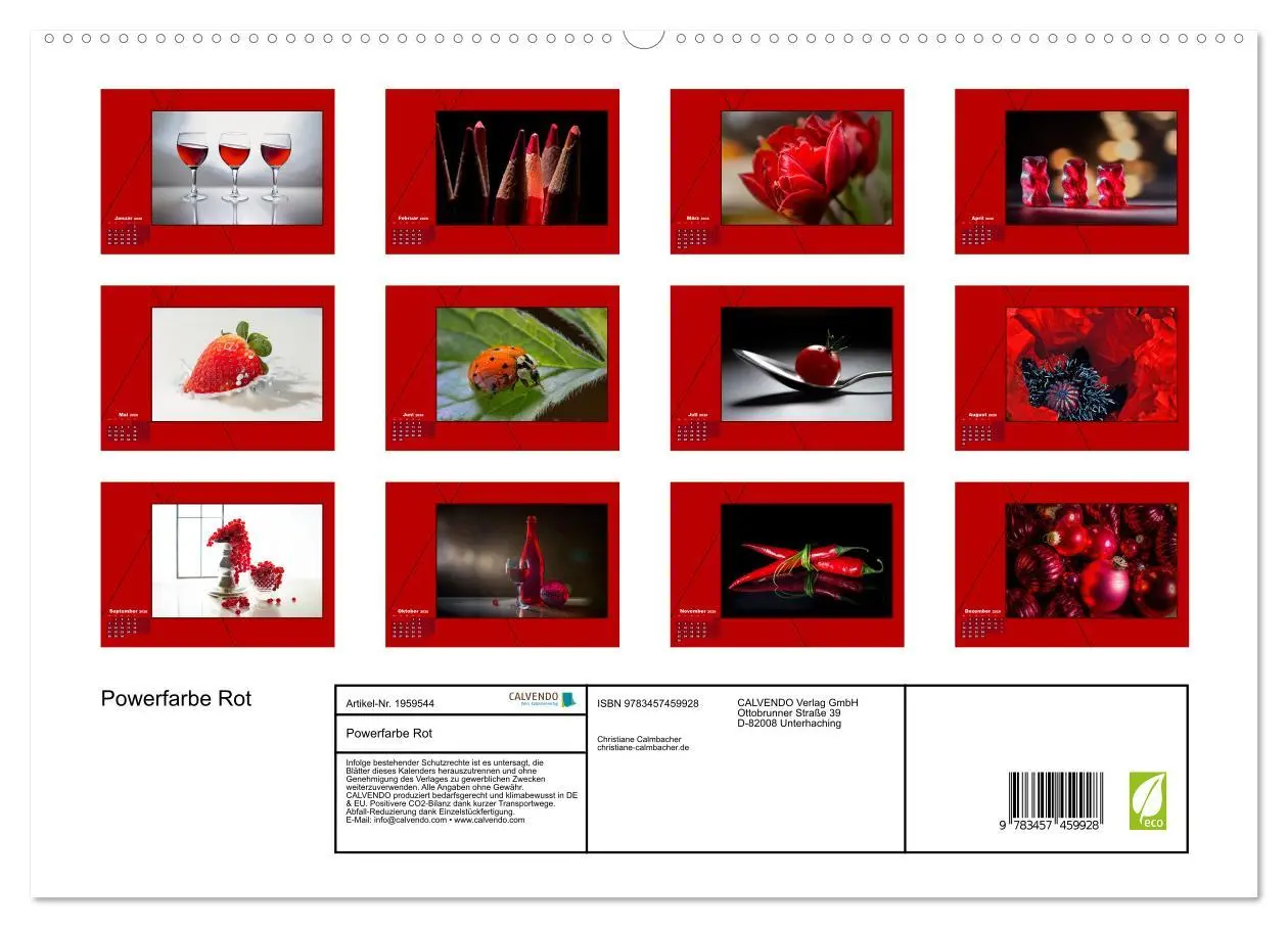 Bild: 9783457459928 | Powerfarbe Rot (hochwertiger Premium Wandkalender 2026 DIN A2...
