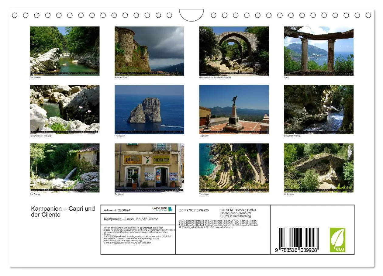 Bild: 9783516239928 | Kampanien - Capri und der Cilento (Wandkalender 2026 DIN A4 quer),...