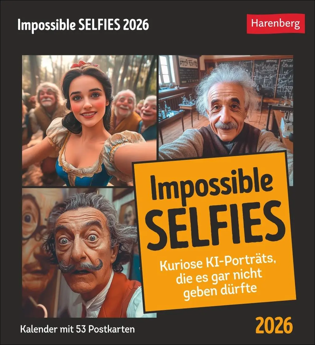 Cover: 9783840039928 | Impossible Selfies Postkartenkalender 2026 - Kuriose KI-Porträts,...