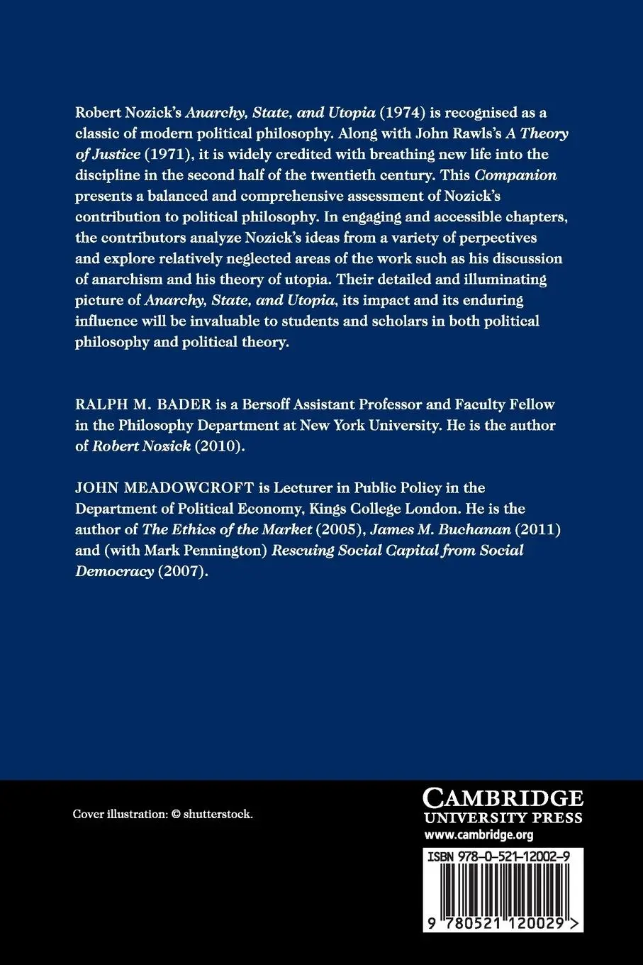 Rückseite: 9780521120029 | The Cambridge Companion to Nozick's Anarchy, State, and Utopia | Buch