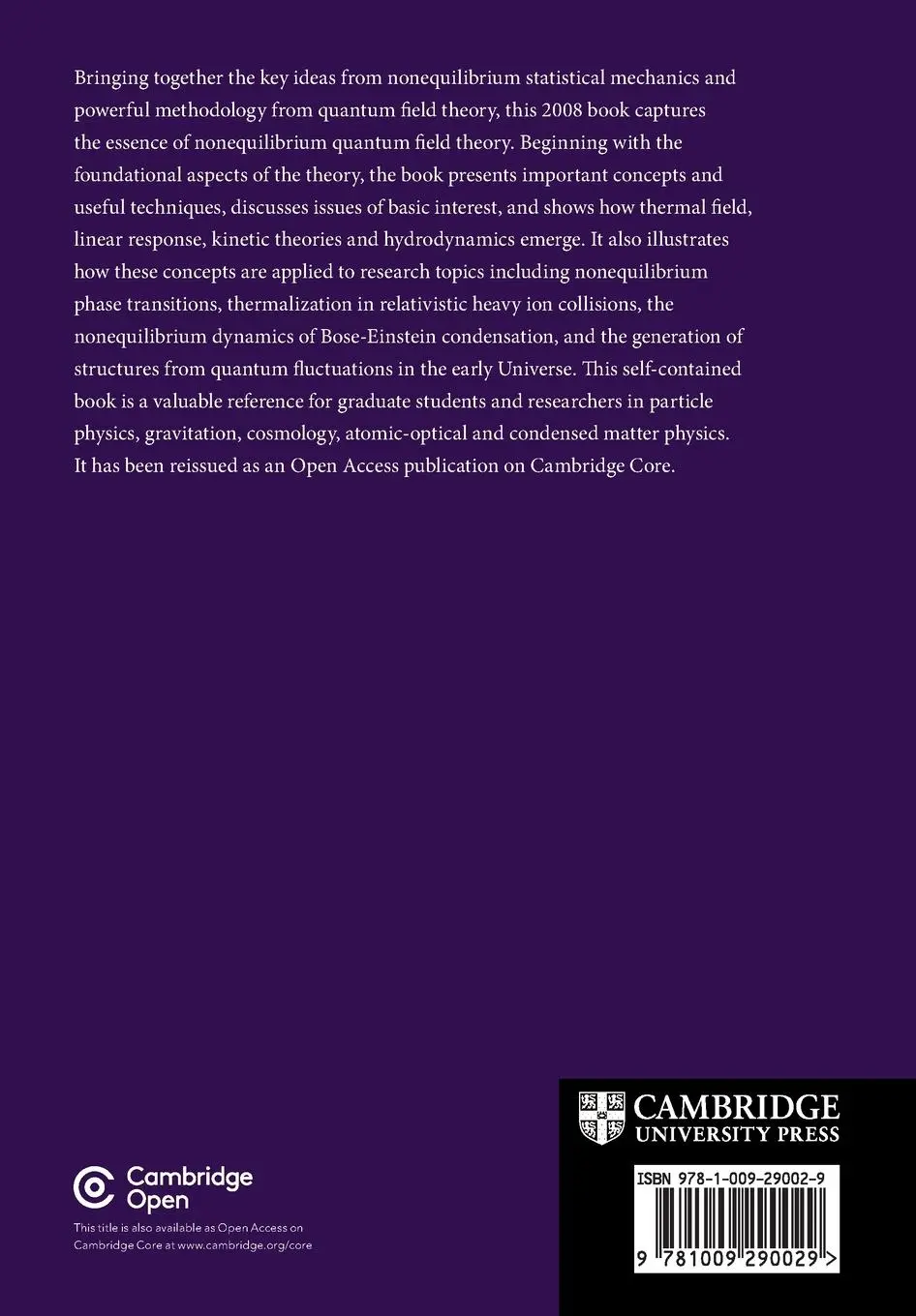 Rückseite: 9781009290029 | Nonequilibrium Quantum Field Theory | Esteban A. Calzetta (u. a.)