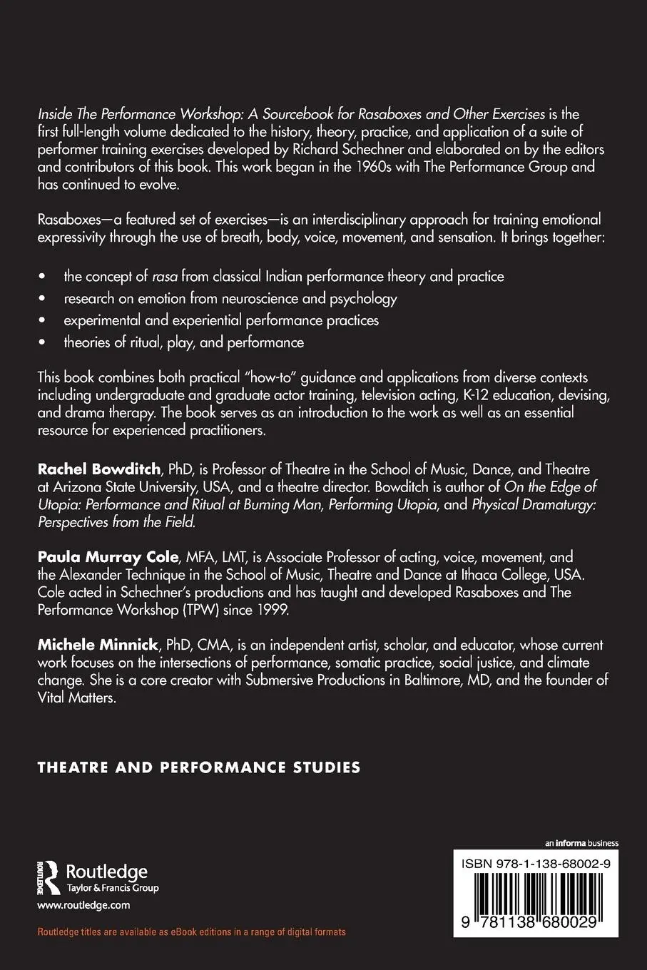 Rückseite: 9781138680029 | Inside The Performance Workshop | Rachel Bowditch (u. a.) | Buch