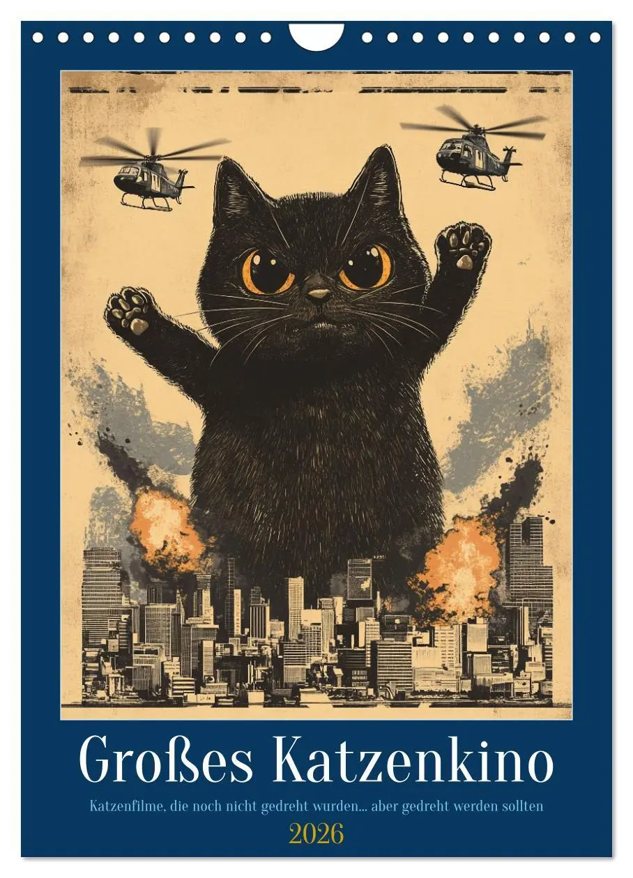 Cover: 9783457260029 | Großes Katzenkino (Wandkalender 2026 DIN A4 hoch), CALVENDO...