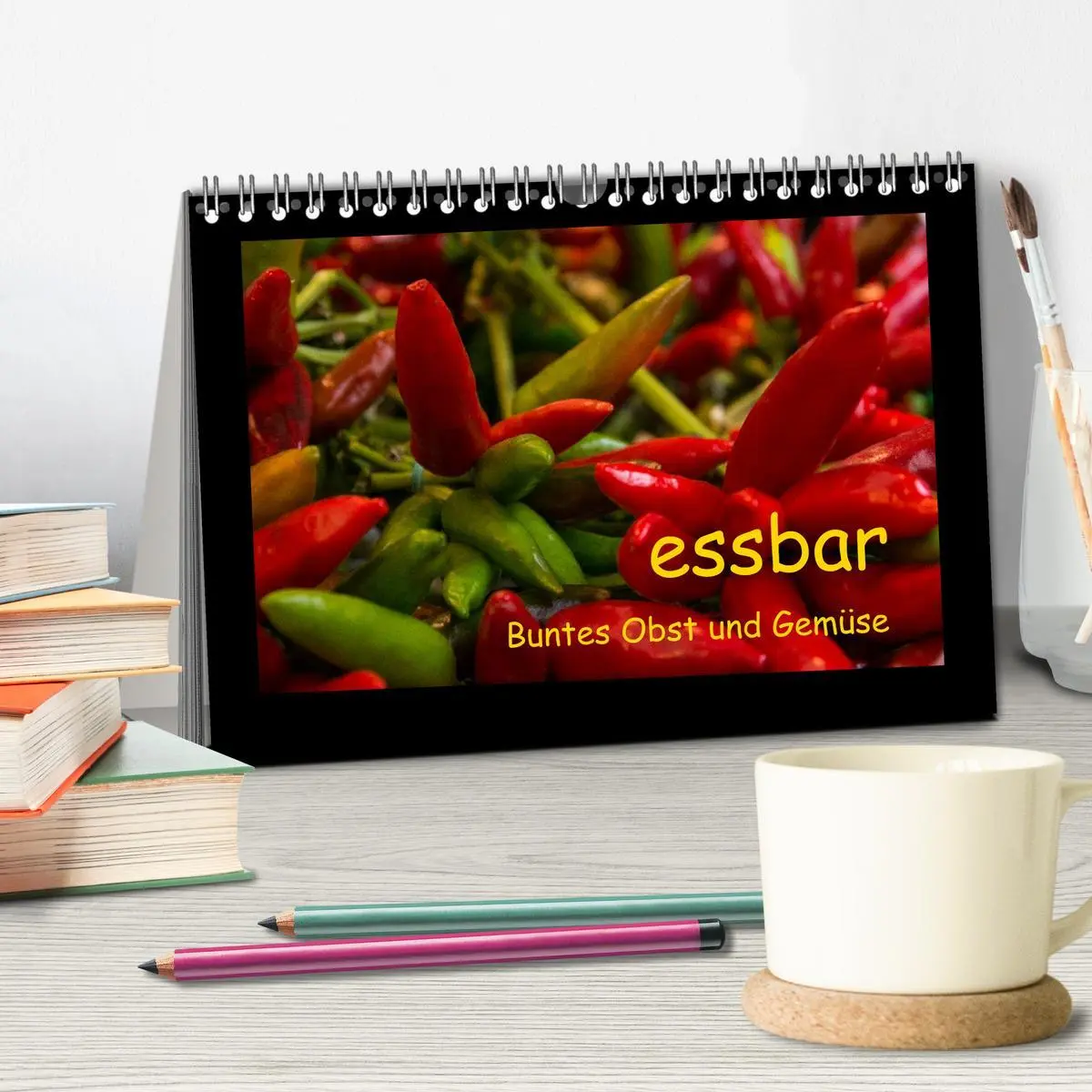 Bild: 9783516110029 | essbar - Buntes Obst und Gemüse (Tischkalender 2026 DIN A5 quer),...