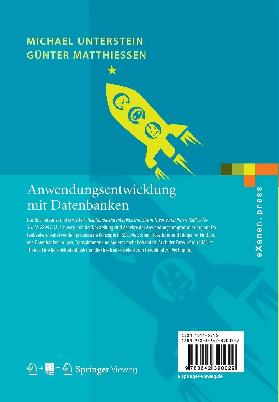 Rückseite: 9783642390029 | Anwendungsentwicklung mit Datenbanken | Günter Matthiessen (u. a.) | x