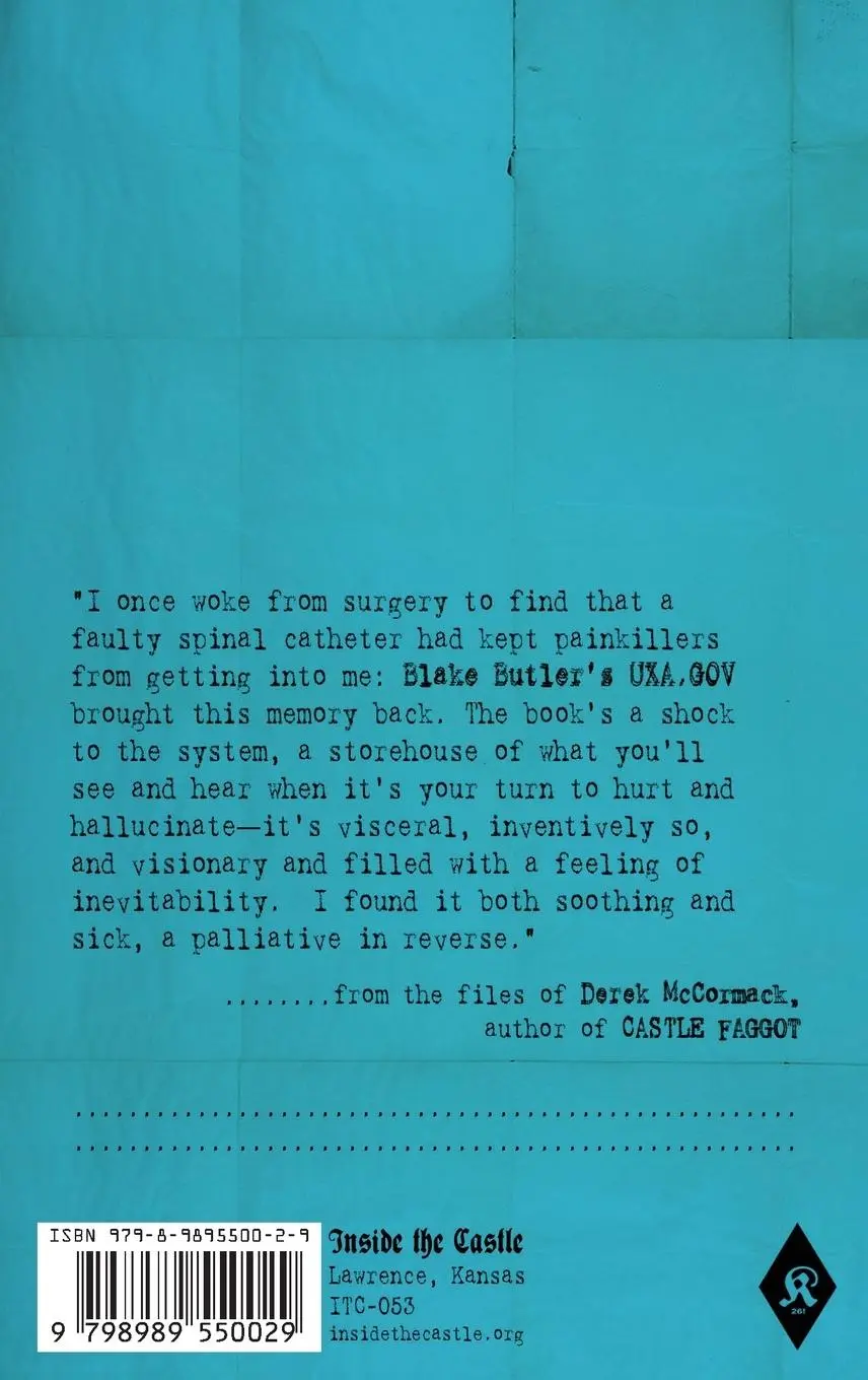 Rückseite: 9798989550029 | UXA.GOV | Blake Butler | Taschenbuch | Englisch | 2024