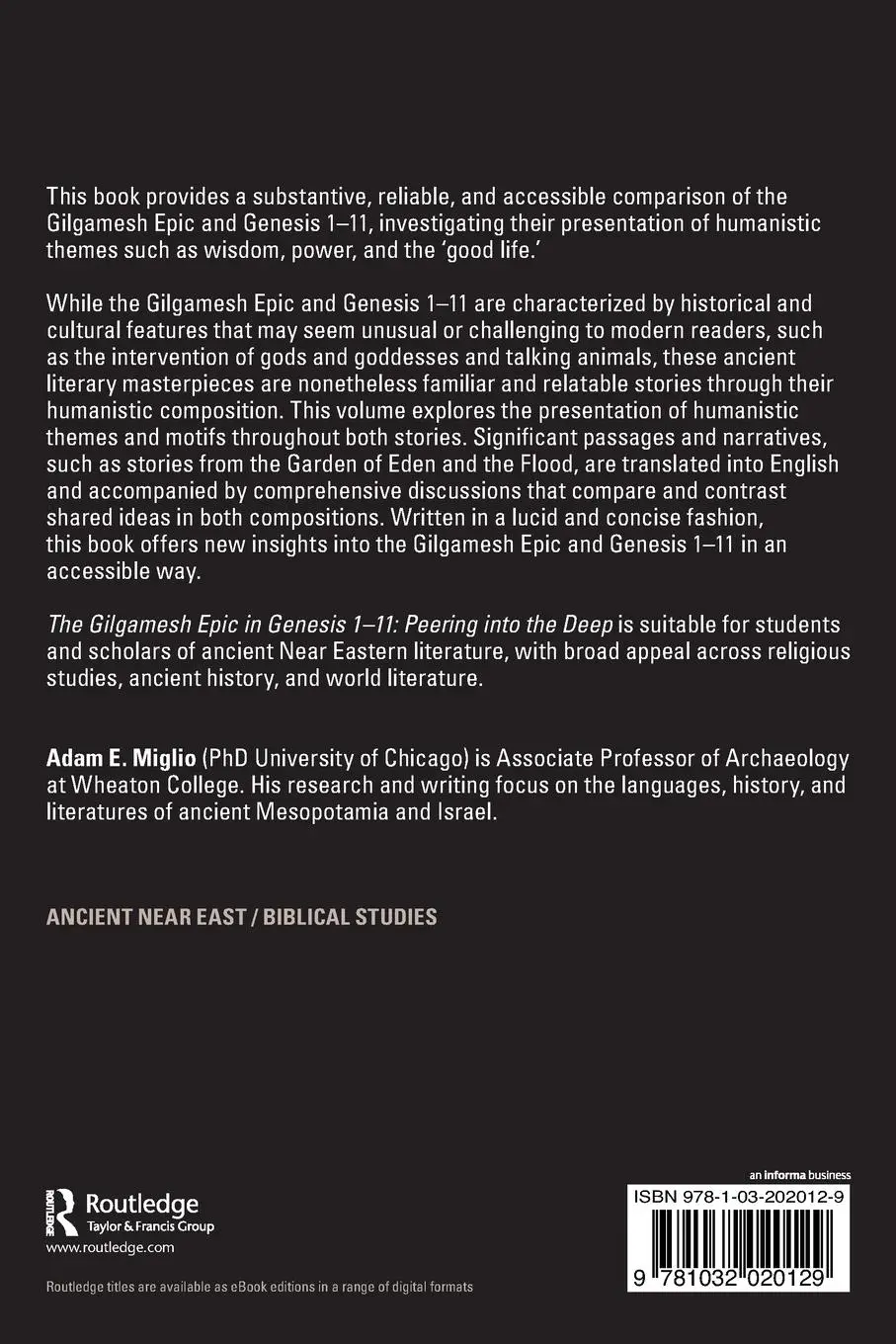 Rückseite: 9781032020129 | The Gilgamesh Epic in Genesis 1-11 | Peering into the Deep | Miglio