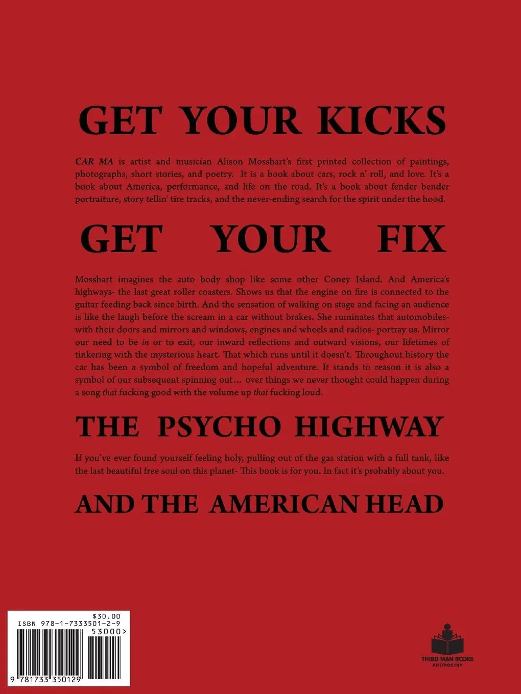Rückseite: 9781733350129 | Car Ma | Alison Mosshart | Taschenbuch | Kartoniert / Broschiert