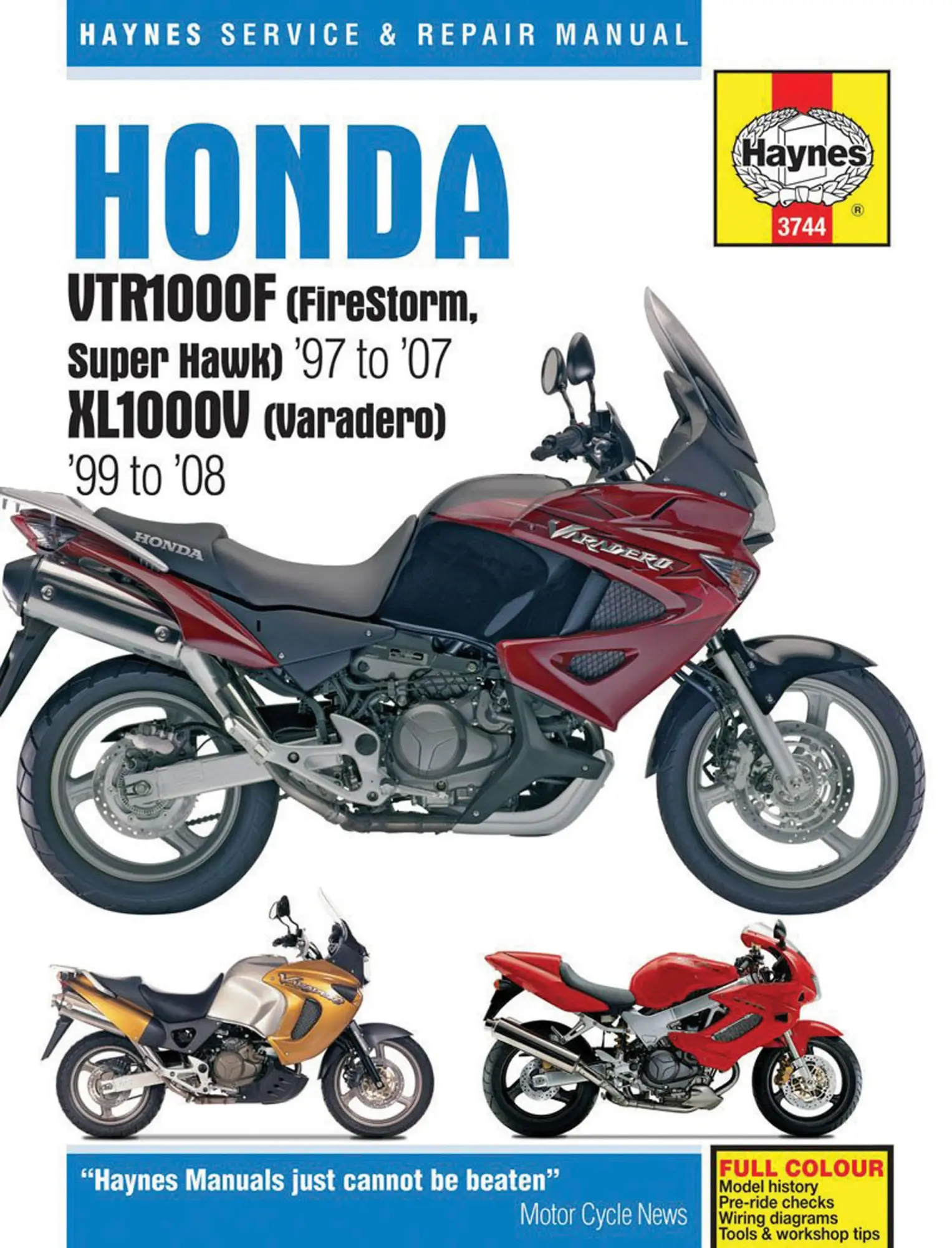 Cover: 9781785210129 | Honda VTR1000F (FireStorm, Super Hawk) (97 - 07) &amp; XL1000V...