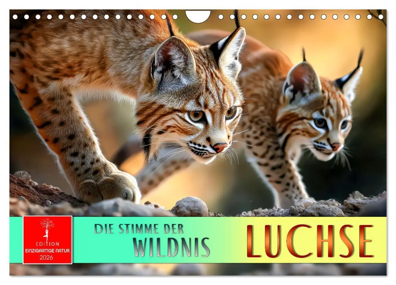 Cover: 9783457250129 | Luchse - die Stimme der Wildnis (Wandkalender 2026 DIN A4 quer),...