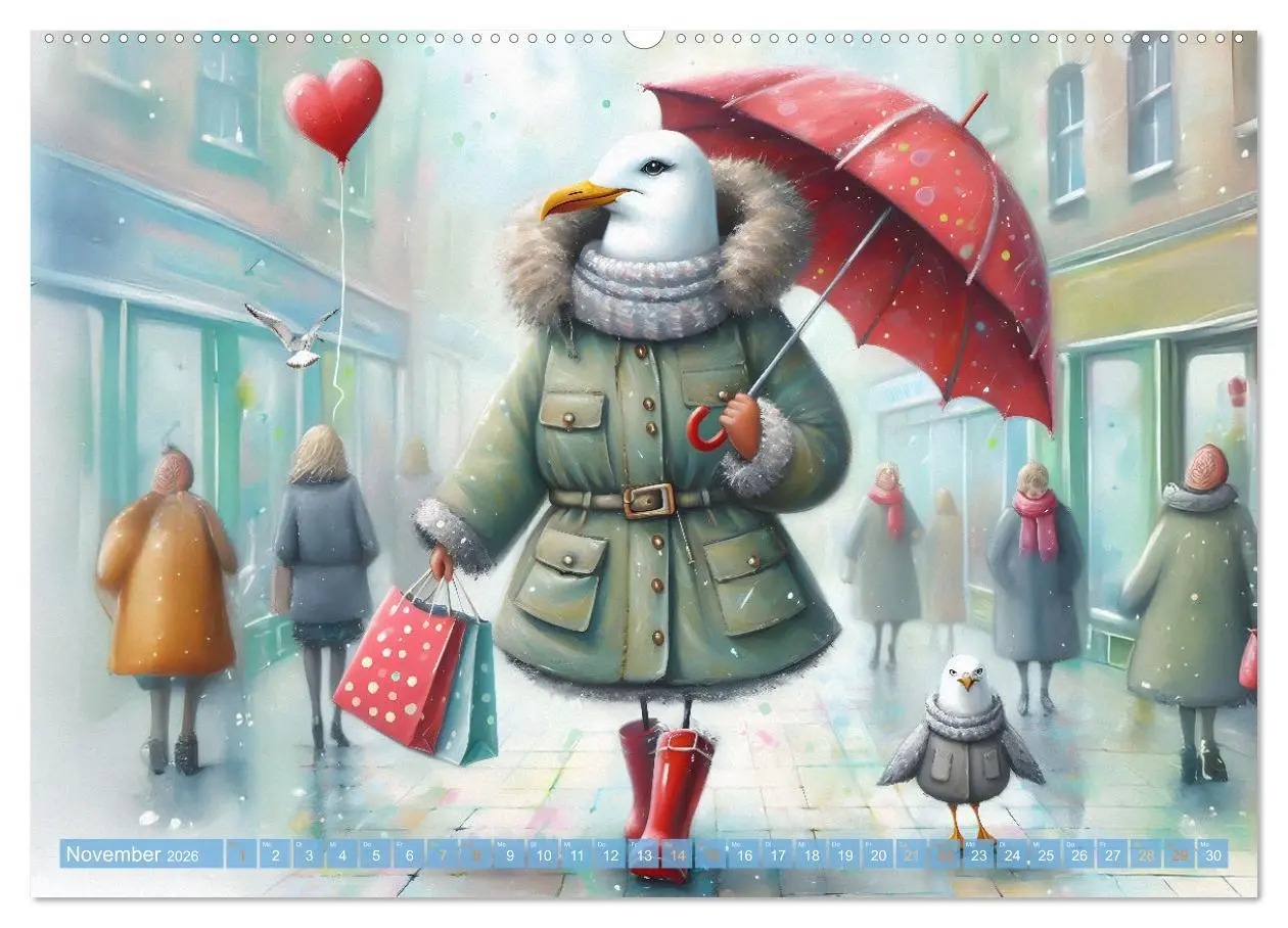Bild: 9783457320129 | Die Möwe Emma in Hamburg (hochwertiger Premium Wandkalender 2026...