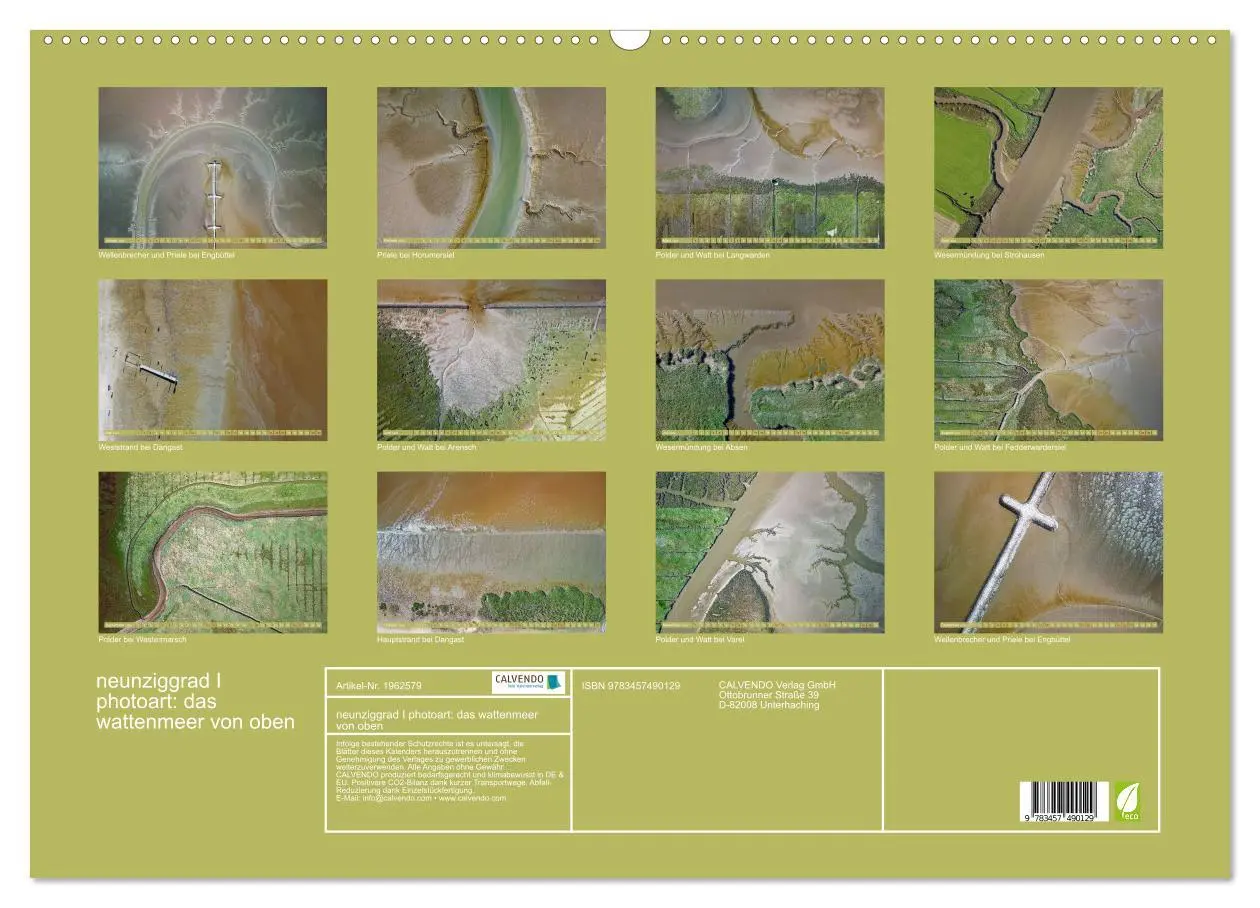 Bild: 9783457490129 | neunziggrad I photoart: das wattenmeer von oben (Wandkalender 2026...