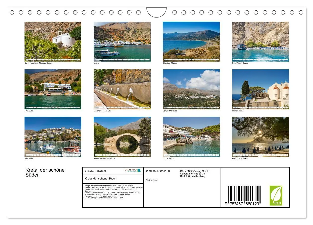 Bild: 9783457560129 | Kreta, der schöne Süden (Wandkalender 2026 DIN A4 quer), CALVENDO...