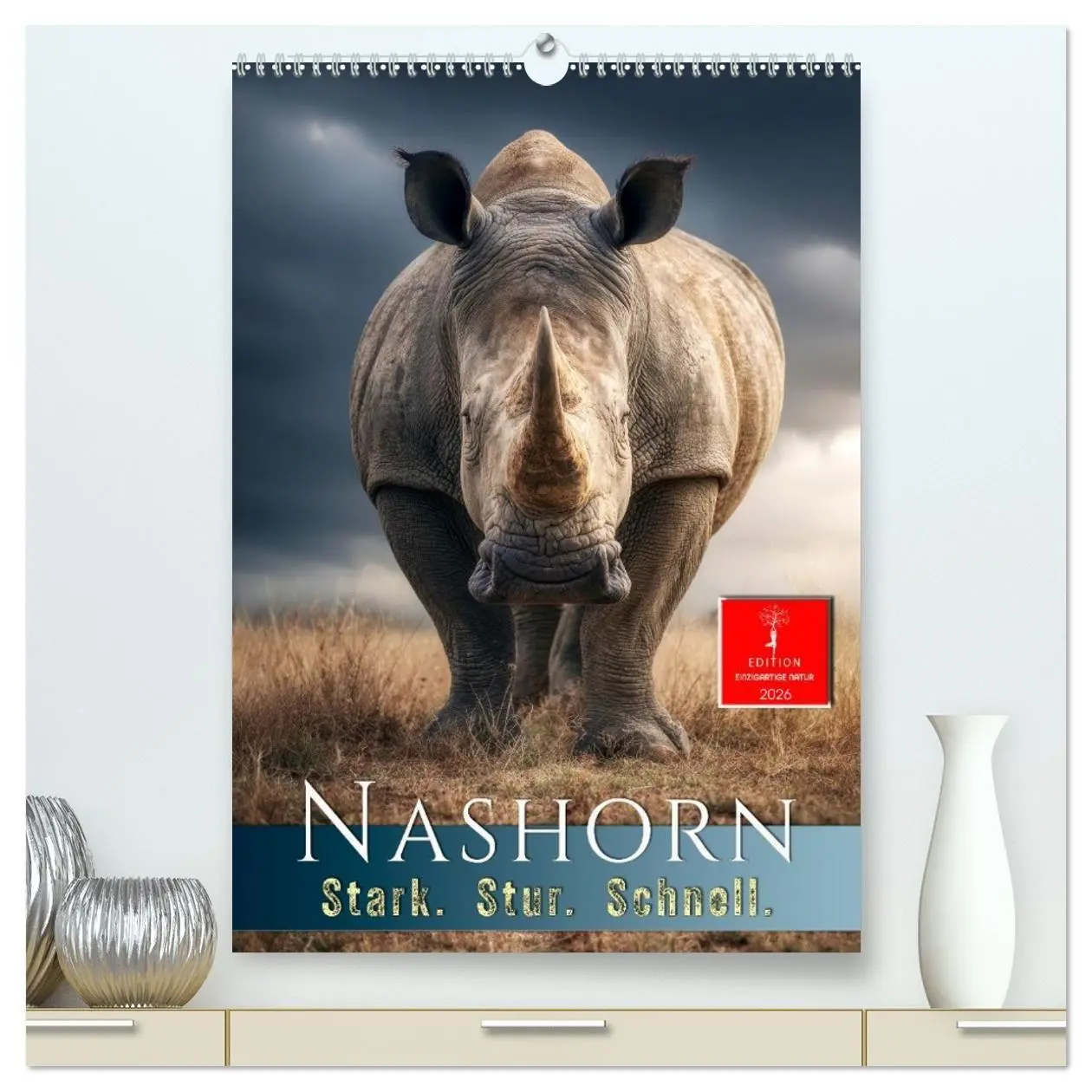 Cover: 9783516720129 | Nashorn - Stark. Stur. Schnell. (hochwertiger Premium Wandkalender...