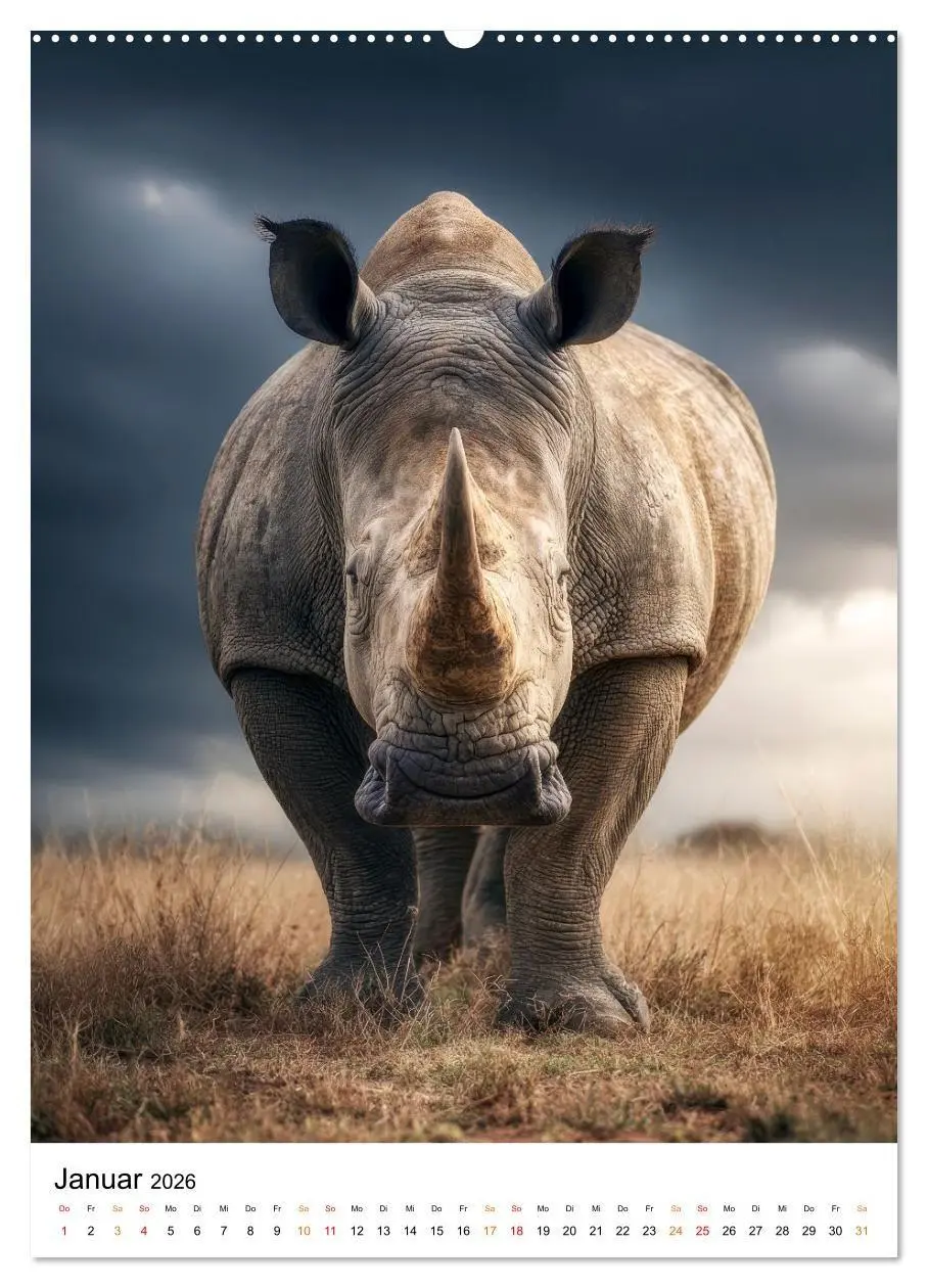 Bild: 9783516720129 | Nashorn - Stark. Stur. Schnell. (hochwertiger Premium Wandkalender...