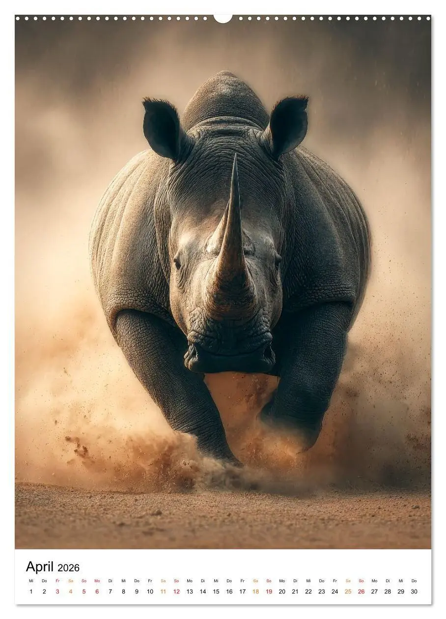 Bild: 9783516720129 | Nashorn - Stark. Stur. Schnell. (hochwertiger Premium Wandkalender...