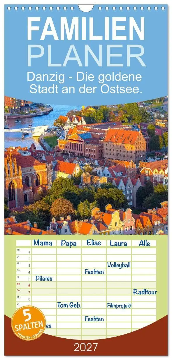 Cover: 9783594320129 | Familienplaner 2027 - Danzig - Die goldene Stadt an der Ostsee. mit...